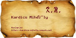 Kardics Mihály névjegykártya