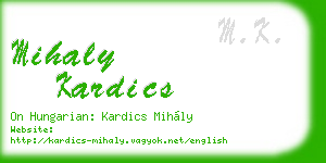 mihaly kardics business card